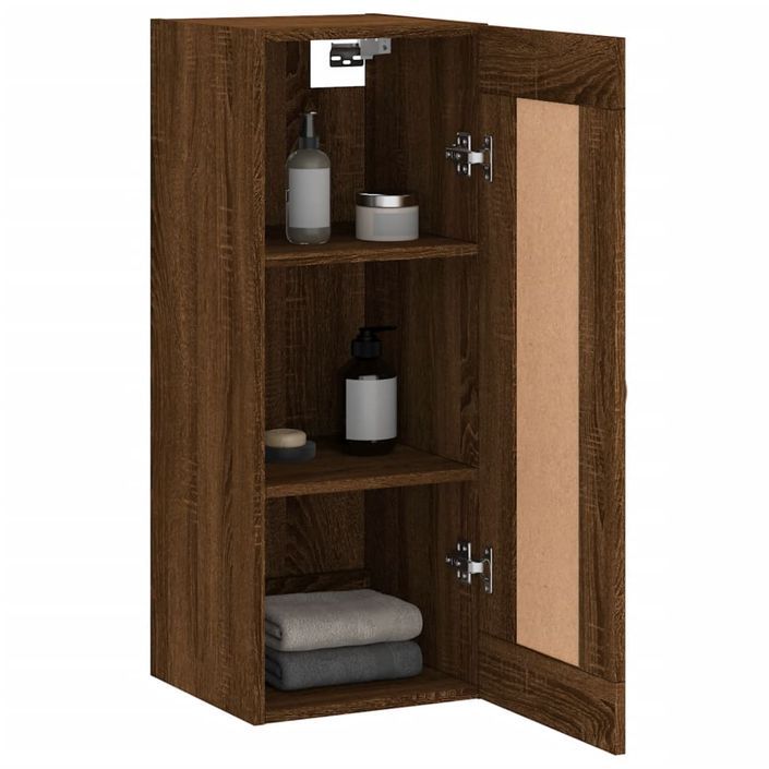 Armoire murale chêne marron 34,5x34x90 cm bois d'ingénierie - Photo n°5