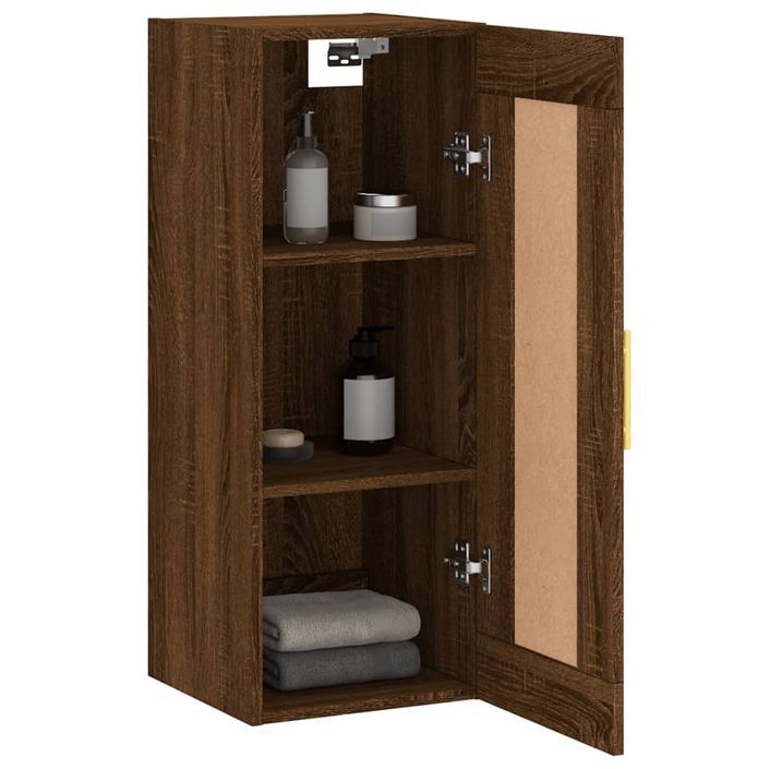 Armoire murale chêne marron 34,5x34x90 cm bois d'ingénierie - Photo n°5