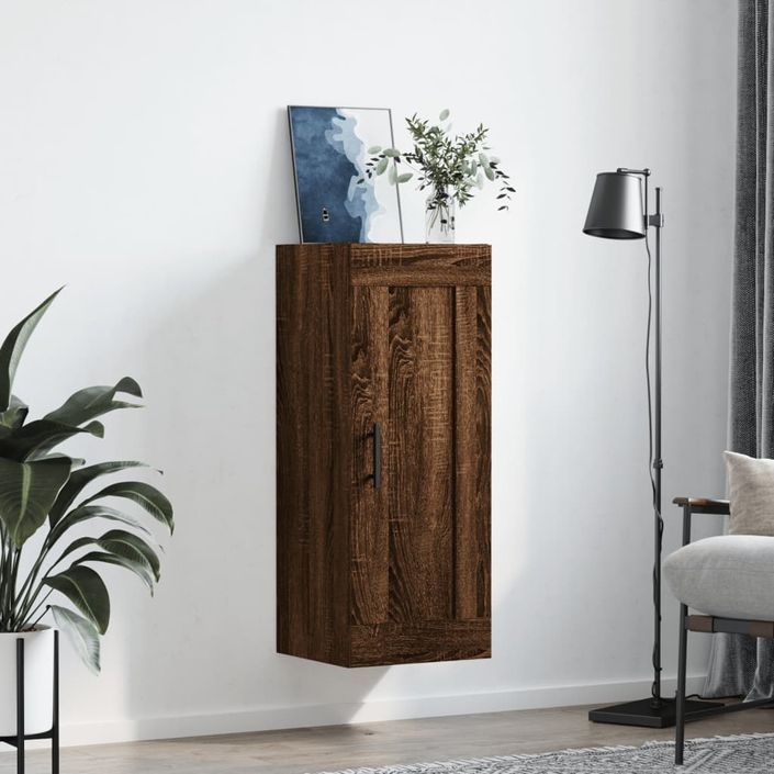 Armoire murale chêne marron 34,5x34x90 cm bois d'ingénierie - Photo n°3