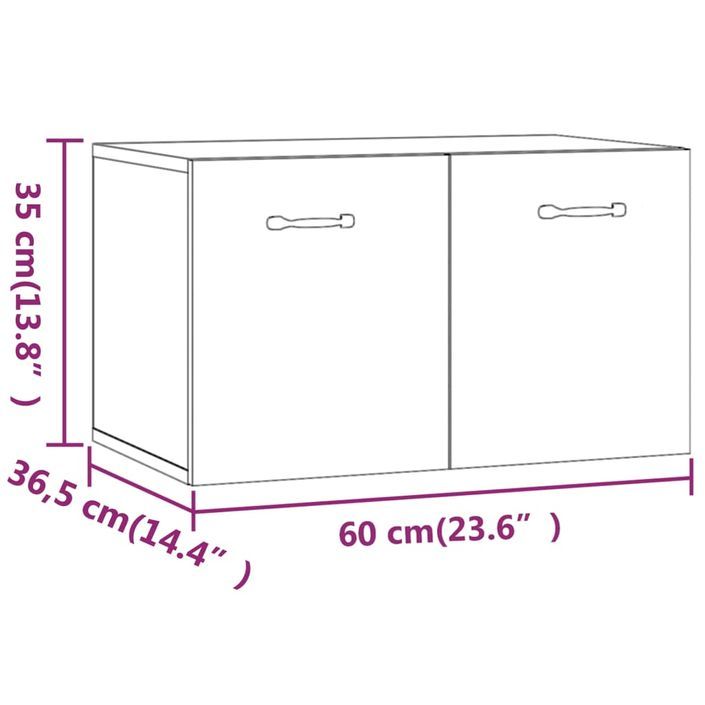 Armoire murale Chêne marron 60x36,5x35 cm Bois d'ingénierie - Photo n°9