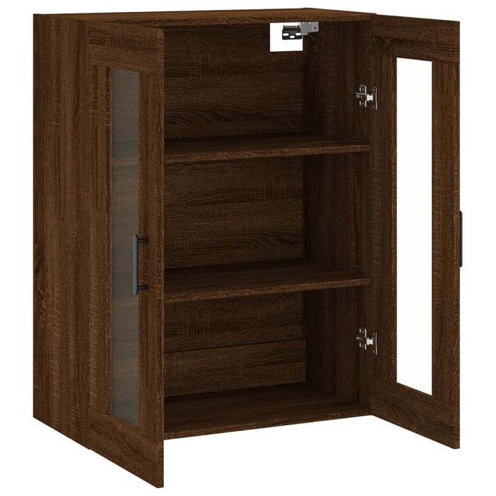 Armoire murale chêne marron 69,5x34x90 cm - Photo n°7