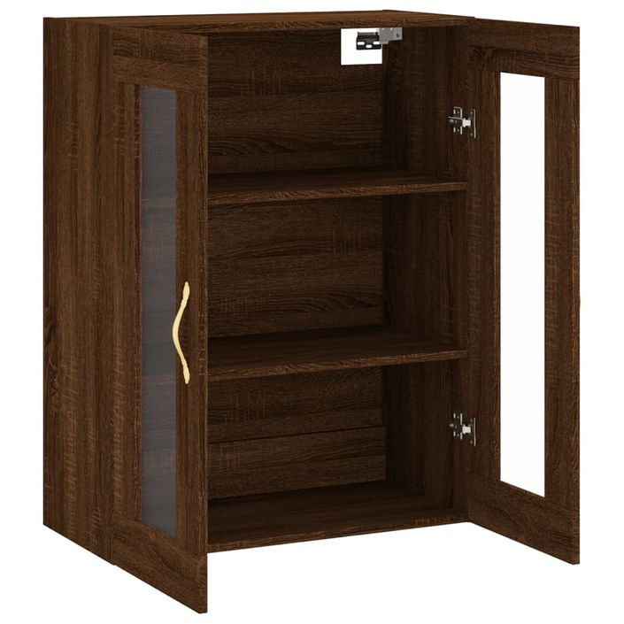 Armoire murale chêne marron 69,5x34x90 cm - Photo n°6