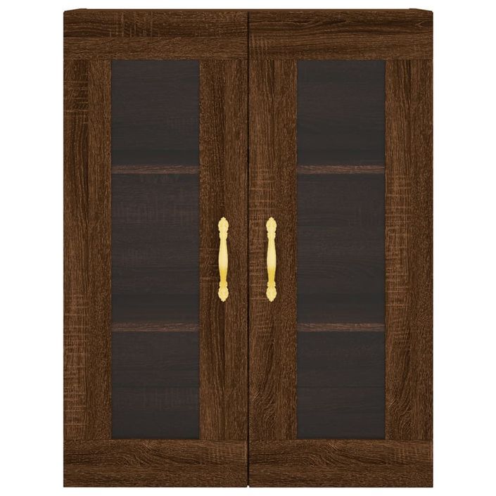 Armoire murale chêne marron 69,5x34x90 cm - Photo n°7