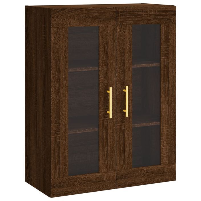 Armoire murale chêne marron 69,5x34x90 cm - Photo n°1