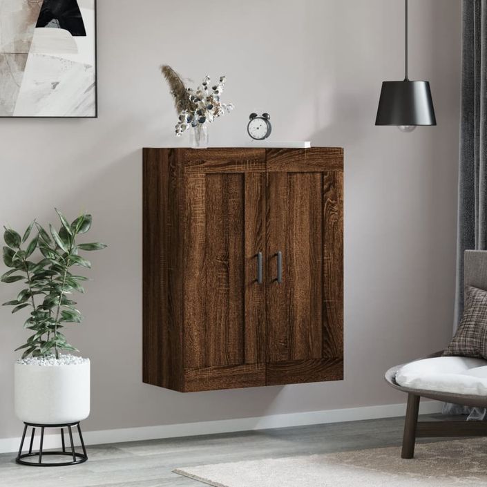 Armoire murale chêne marron 69,5x34x90 cm bois d'ingénierie - Photo n°3