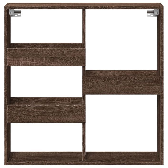 Armoire murale chêne marron 80x15x80 cm bois d'ingénierie - Photo n°4