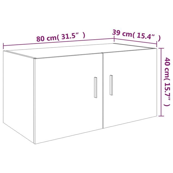 Armoire murale Chêne marron 80x39x40 cm Bois d'ingénierie - Photo n°8