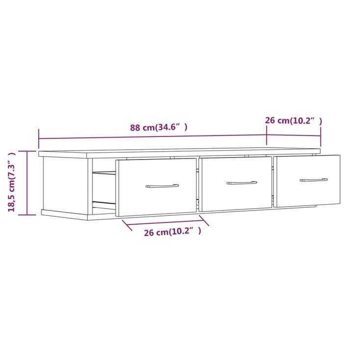 Armoire murale Chêne marron 88x26x18,5 cm Bois d'ingénierie - Photo n°7