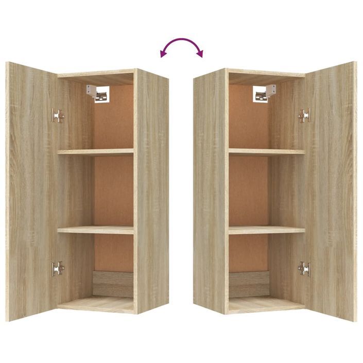 Armoire murale Chêne sonoma 34,5x34x90 cm Bois d'ingénierie - Photo n°9