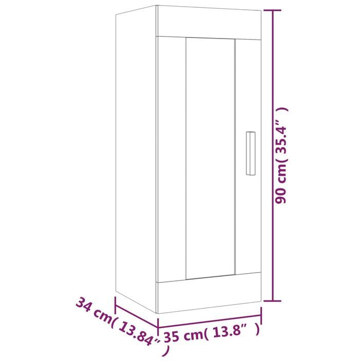 Armoire murale Chêne sonoma 35x34x90 cm Bois d'ingénierie - Photo n°10