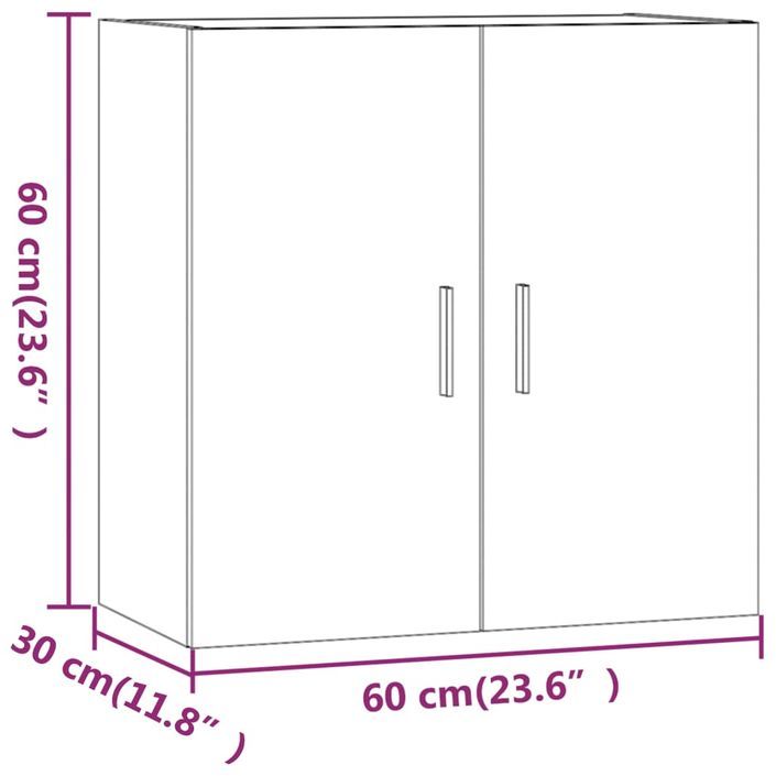 Armoire murale Chêne sonoma 60x30x60 cm Bois d'ingénierie - Photo n°9