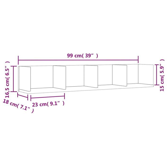 Armoire murale chêne sonoma 99x18x16,5 cm bois d'ingénierie - Photo n°10