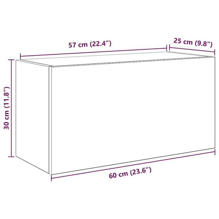 Armoire murale de bain blanc 60x25x30 cm bois d'ingénierie - Photo n°11