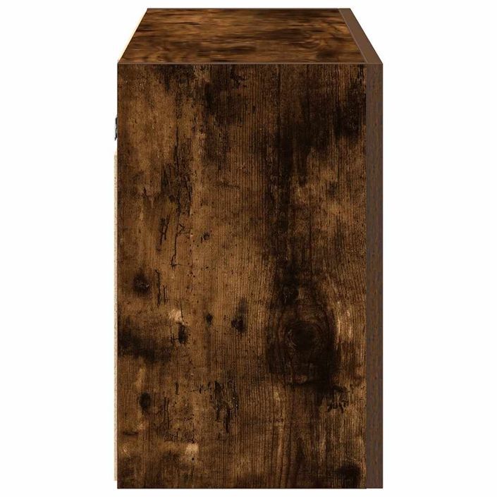 Armoire murale de bain chêne fumé 100x25x40cm bois d'ingénierie - Photo n°6