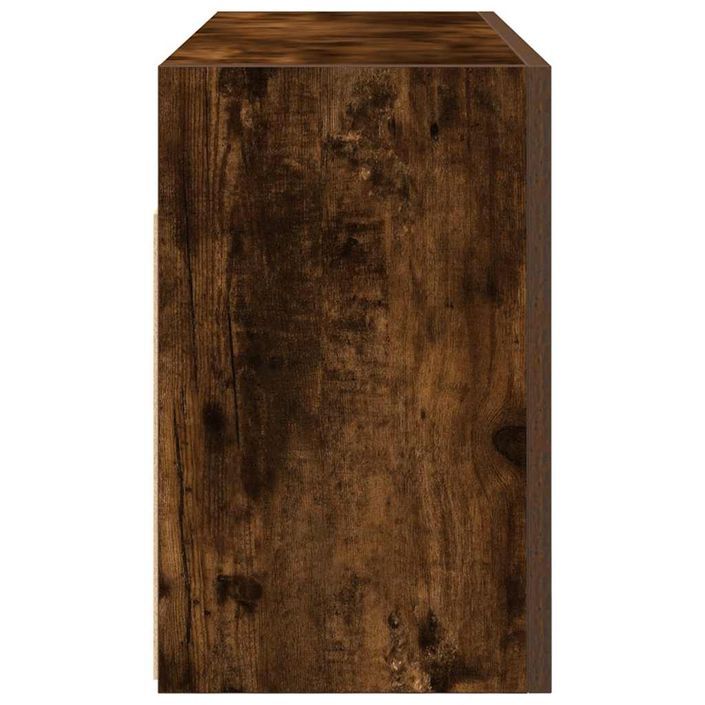 Armoire murale de bain chêne fumé 80x25x40 cm bois d'ingénierie - Photo n°6