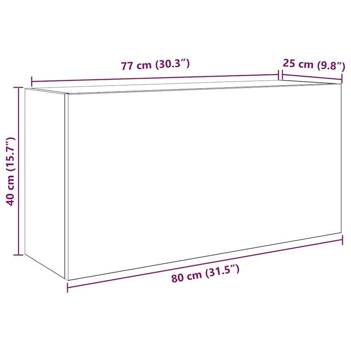 Armoire murale de bain chêne fumé 80x25x40 cm bois d'ingénierie - Photo n°11