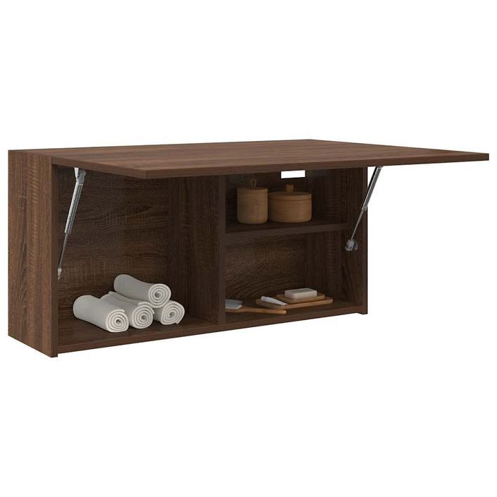 Armoire murale de bain chêne marron 80x25x40 cm bois ingénierie - Photo n°1