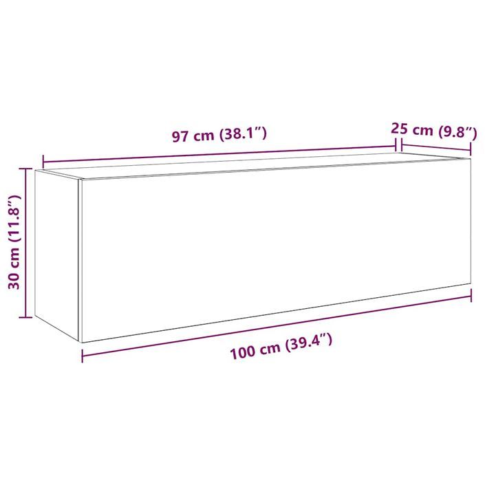 Armoire murale de bain chêne sonoma 100x25x30cm bois ingénierie - Photo n°11