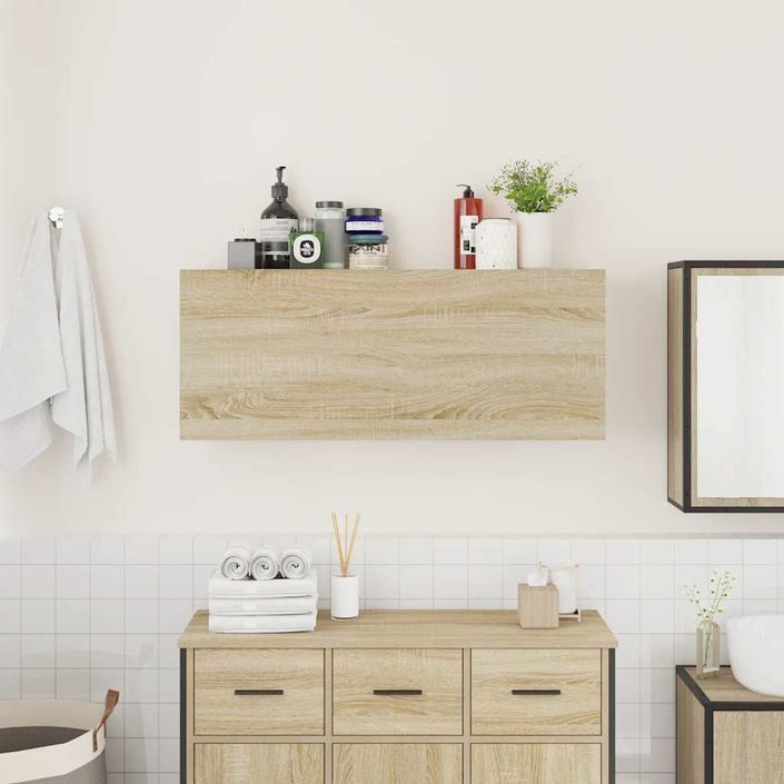 Armoire murale de bain chêne sonoma 100x25x40cm bois ingénierie - Photo n°3