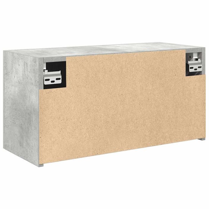 Armoire murale de bain gris béton 60x25x30 cm bois d'ingénierie - Photo n°7