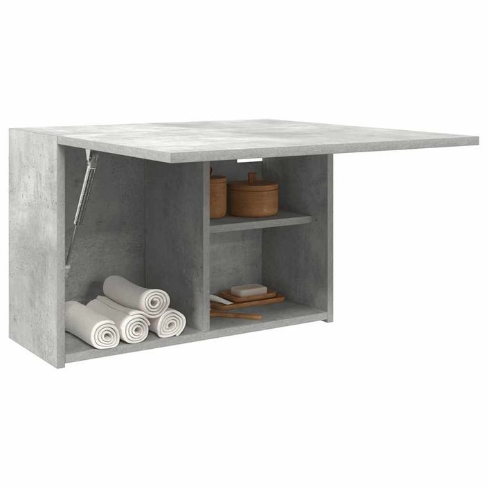 Armoire murale de bain gris béton 60x25x40 cm bois d'ingénierie - Photo n°1