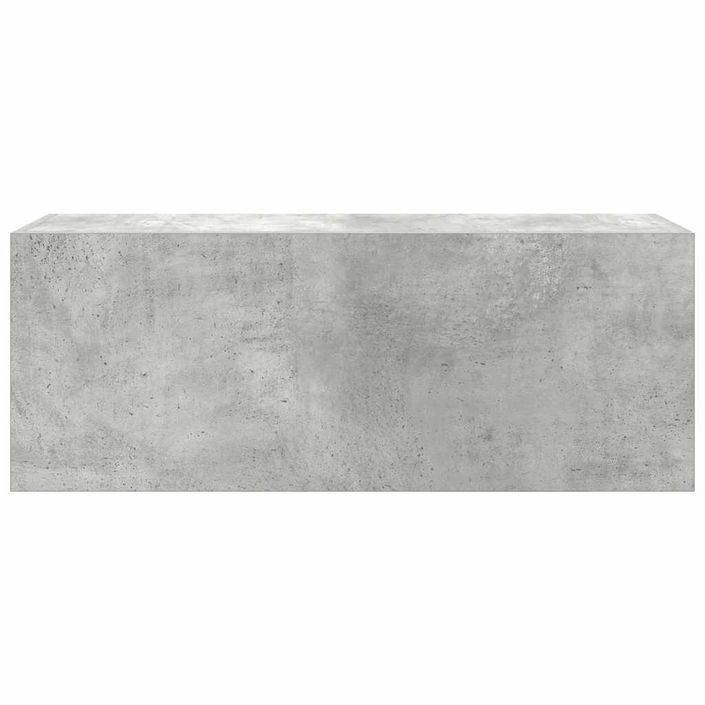 Armoire murale de bain gris béton 80x25x30 cm bois d'ingénierie - Photo n°4