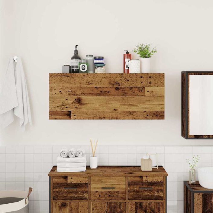 Armoire murale de bain vieux bois 100x25x40cm bois d'ingénierie - Photo n°3