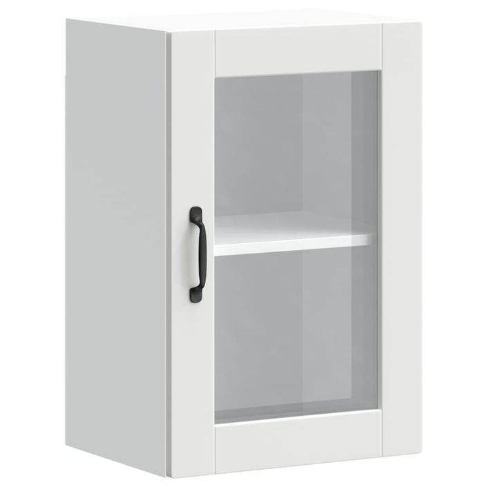 Armoire murale de cuisine avec porte en verre Porto blanc - Photo n°2