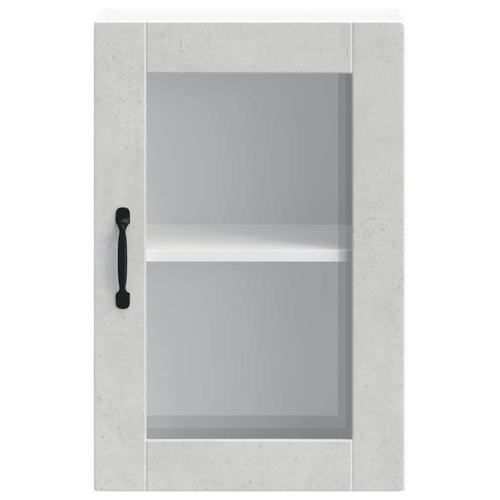 Armoire murale de cuisine avec porte en verre Porto gris béton - Photo n°6