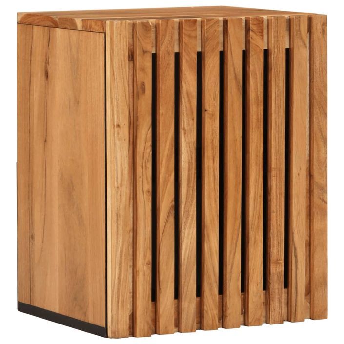 Armoire murale de salle de bain 38x34x48cm bois massif d'acacia - Photo n°1