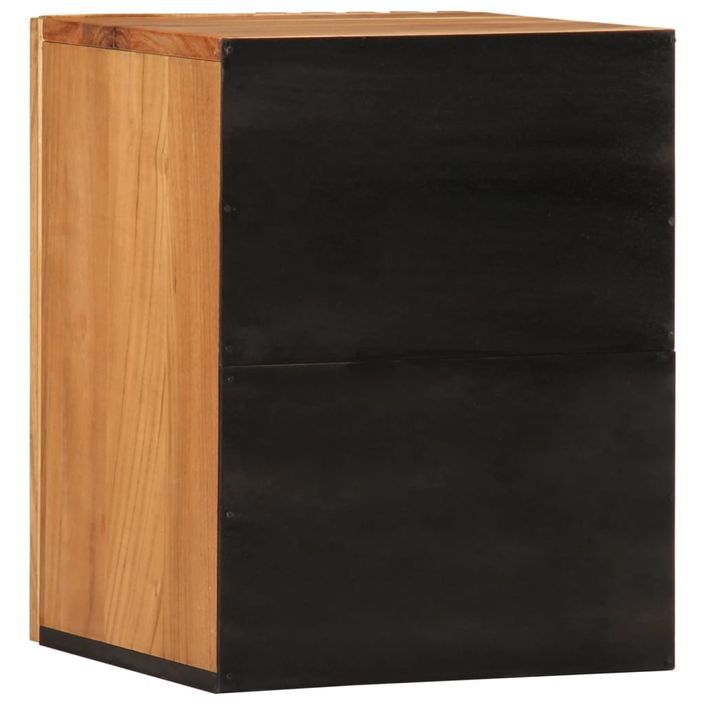 Armoire murale de salle de bain 38x34x48cm bois massif d'acacia - Photo n°5