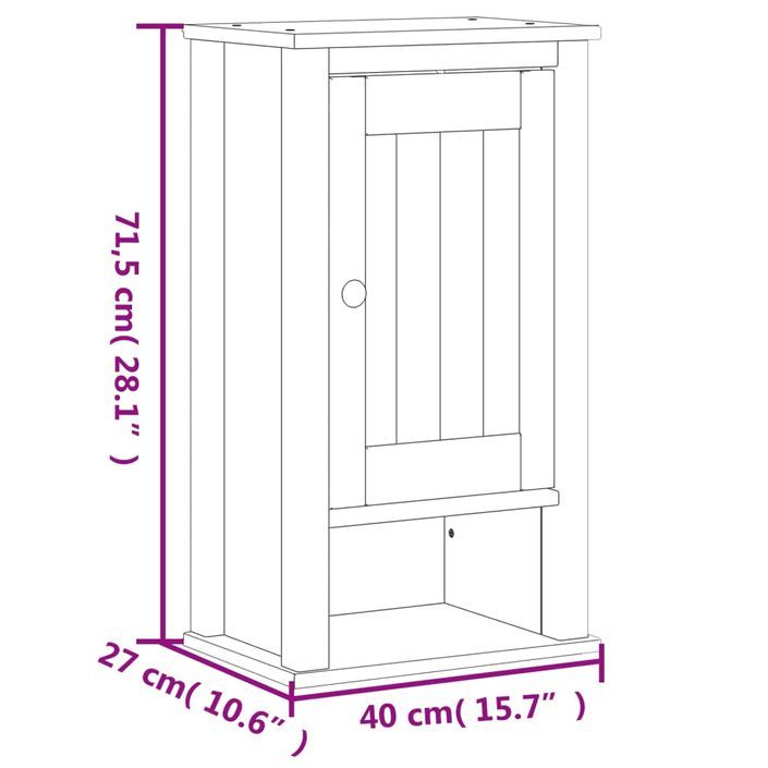 Armoire murale de salle de bain BERG blanc bois de pin massif - Photo n°8