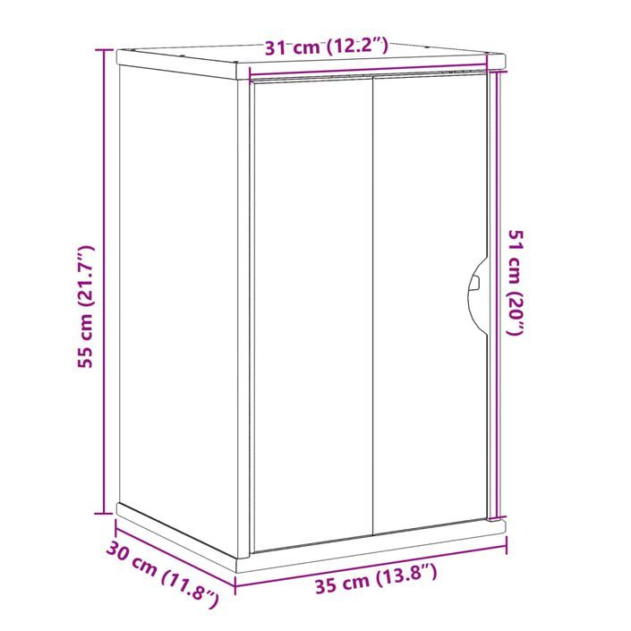 Armoire murale de salle de bain OTTA 35x30x55 cm bois massif - Photo n°8