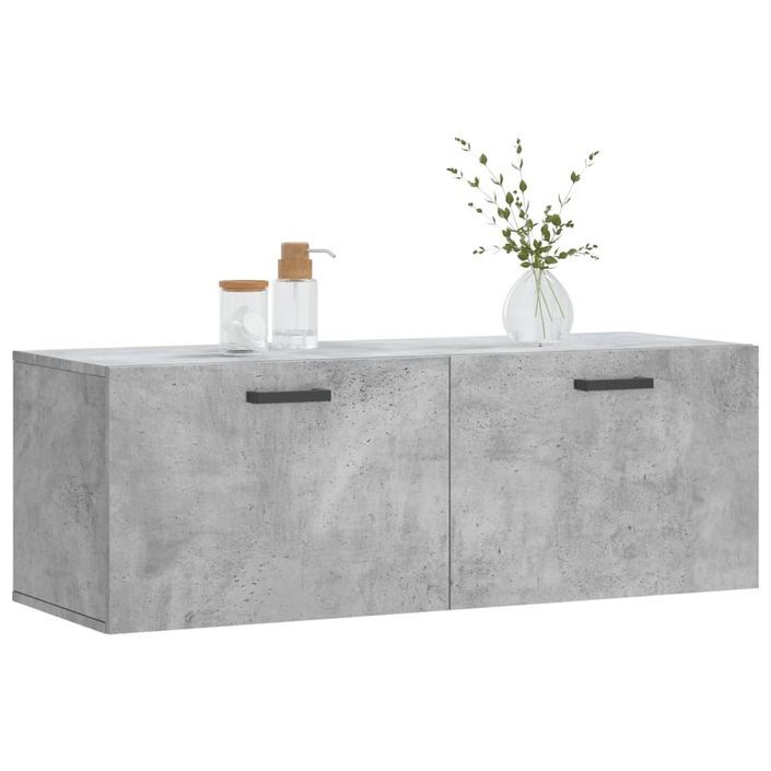 Armoire murale gris béton 100x36,5x35 cm bois d'ingénierie - Photo n°3