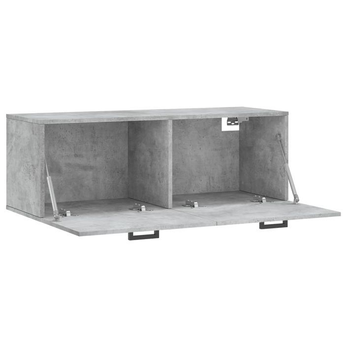 Armoire murale gris béton 100x36,5x35 cm bois d'ingénierie - Photo n°6