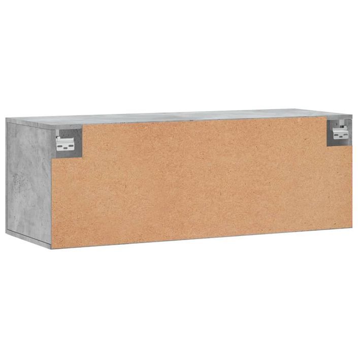 Armoire murale gris béton 100x36,5x35 cm bois d'ingénierie - Photo n°8