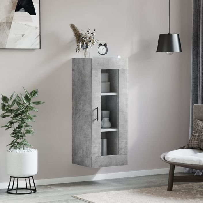 Armoire murale gris béton 34,5x34x90 cm - Photo n°3