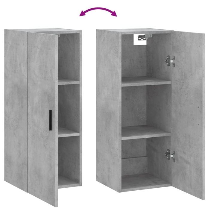 Armoire murale gris béton 34,5x34x90 cm - Photo n°10