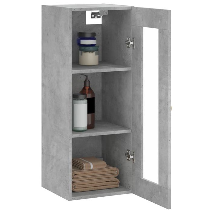 Armoire murale gris béton 34,5x34x90 cm - Photo n°5