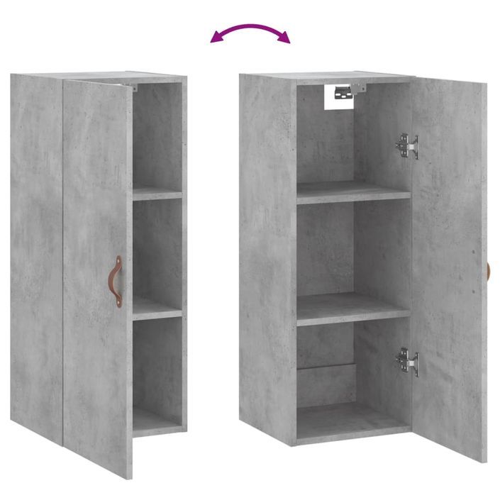 Armoire murale gris béton 34,5x34x90 cm - Photo n°10