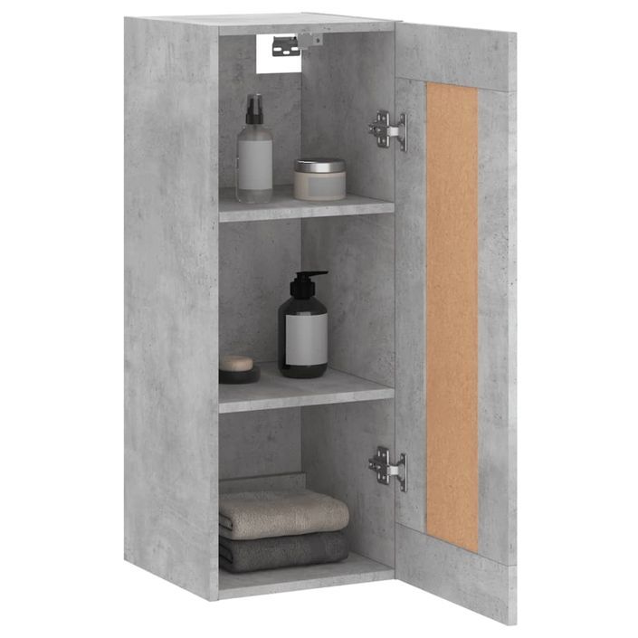 Armoire murale gris béton 34,5x34x90 cm bois d'ingénierie - Photo n°4