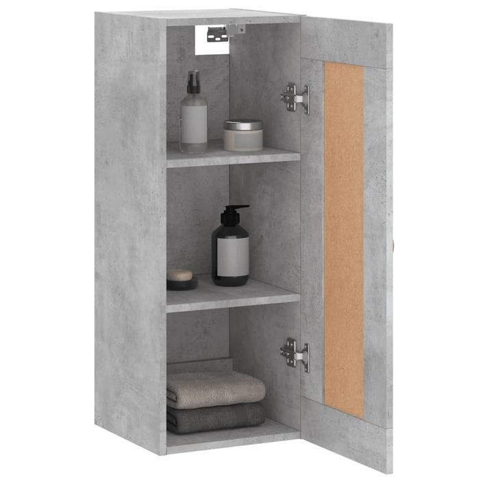 Armoire murale gris béton 34,5x34x90 cm bois d'ingénierie - Photo n°5