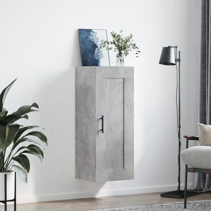 Armoire murale gris béton 34,5x34x90 cm bois d'ingénierie - Photo n°3