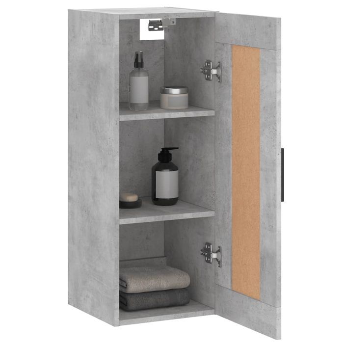 Armoire murale gris béton 34,5x34x90 cm bois d'ingénierie - Photo n°5