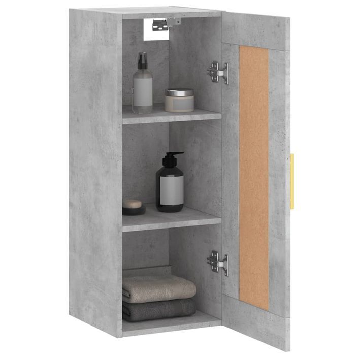 Armoire murale gris béton 34,5x34x90 cm bois d'ingénierie - Photo n°5