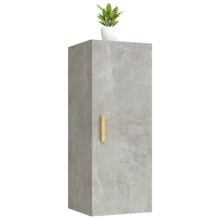 Armoire murale Gris béton 34,5x34x90 cm Bois d'ingénierie - Photo n°5