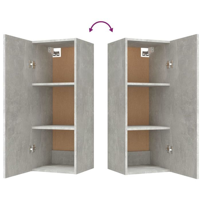 Armoire murale Gris béton 34,5x34x90 cm Bois d'ingénierie - Photo n°9