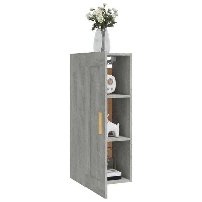 Armoire murale Gris béton 35x34x90 cm Bois d'ingénierie - Photo n°4