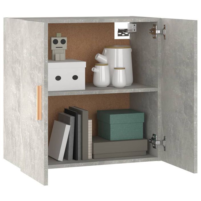 Armoire murale Gris béton 60x30x60 cm Bois d'ingénierie - Photo n°4