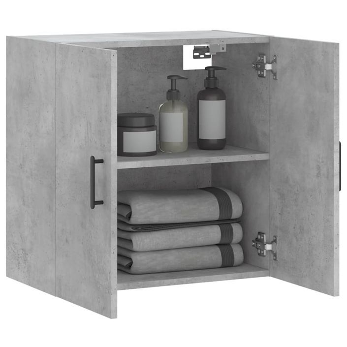 Armoire murale gris béton 60x31x60 cm bois d'ingénierie - Photo n°4